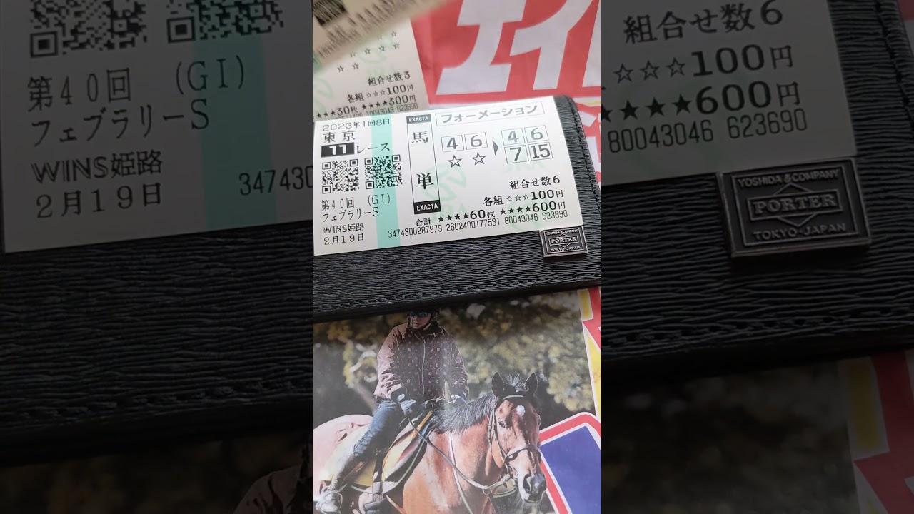 2023年フェブラリーステークス、大和ステークスの勝負馬券です。