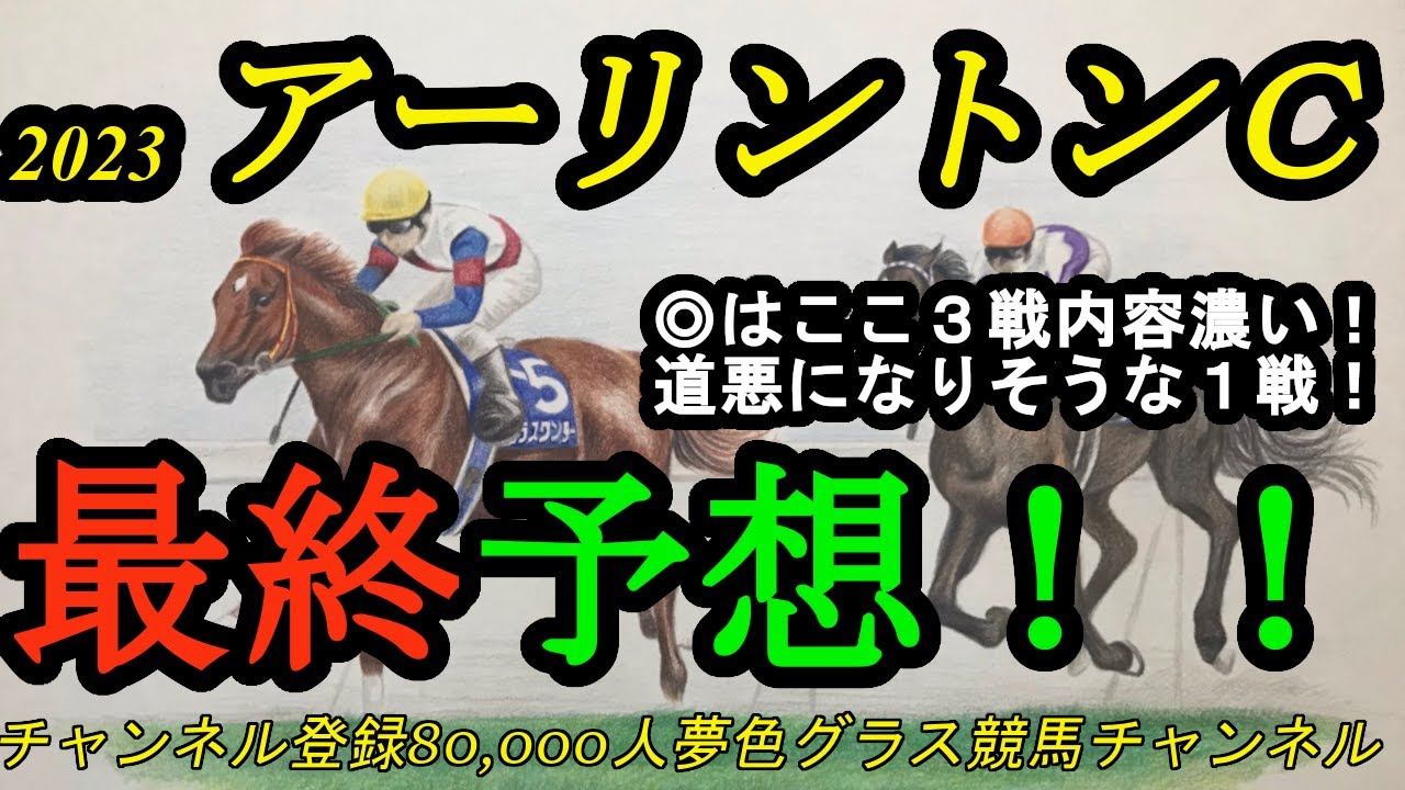 【最終予想】2023アーリントンカップ！本命馬はここ3戦の内容が非常に濃い！馬場が雨の影響で渋りそうな1戦！