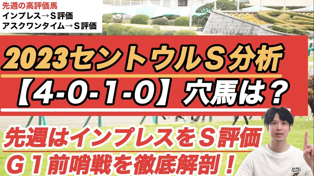 【2023セントウルＳ注目馬分析】新潟記念は10人気３着インプレスをＳ評価！【4-0-1-0】データ該当の穴馬とは？