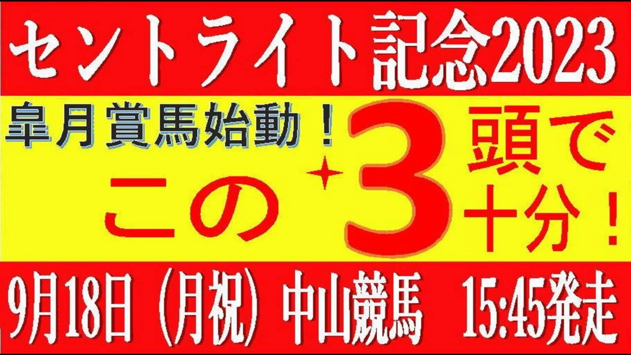 セントライト記念2023（競馬予想）⚠️今年はこの3頭で十分！