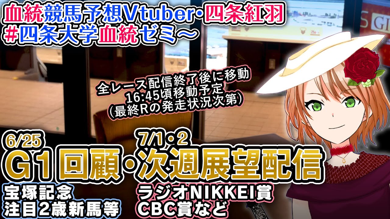 次週展望(ラジオNIKKEI賞,CBC賞,帝王賞)・今週の回顧(宝塚記念)など 1週前展望講義配信 #四条大学血統ゼミ【血統競馬予想Vtuber】