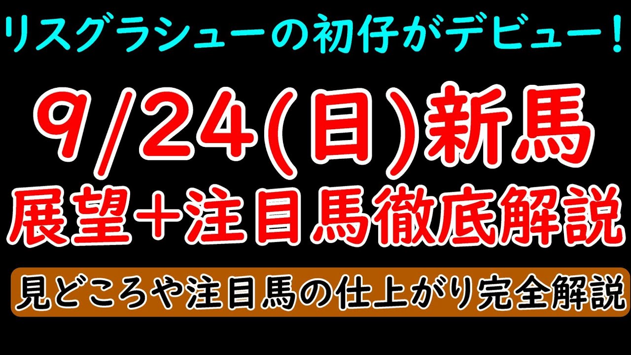 9/24(日)新馬戦展望+注目馬解説 リスグラシューの初仔シュヴェルトリリエやマルシュロレーヌの弟がデビュー！【POG23-24】