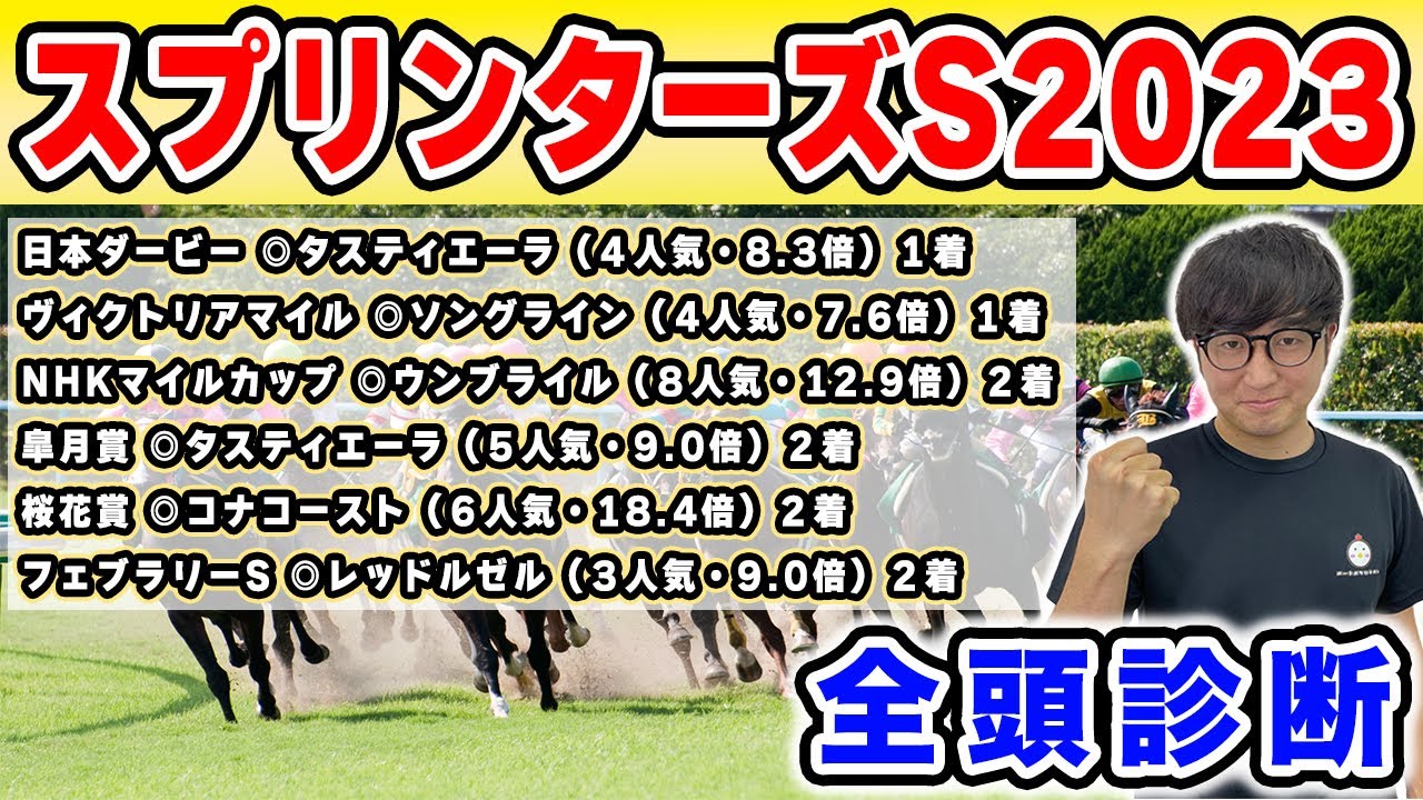【スプリンターズステークス2023全頭診断】穴馬に高評価祭り！３年連続的中へ！！上半期２本帯を獲得した天才が全頭徹底解説！！