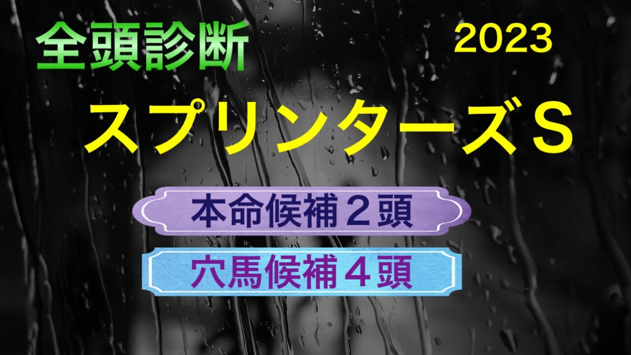 【競馬予想】 スプリンターズステークス  2023  全頭診断　事前予想