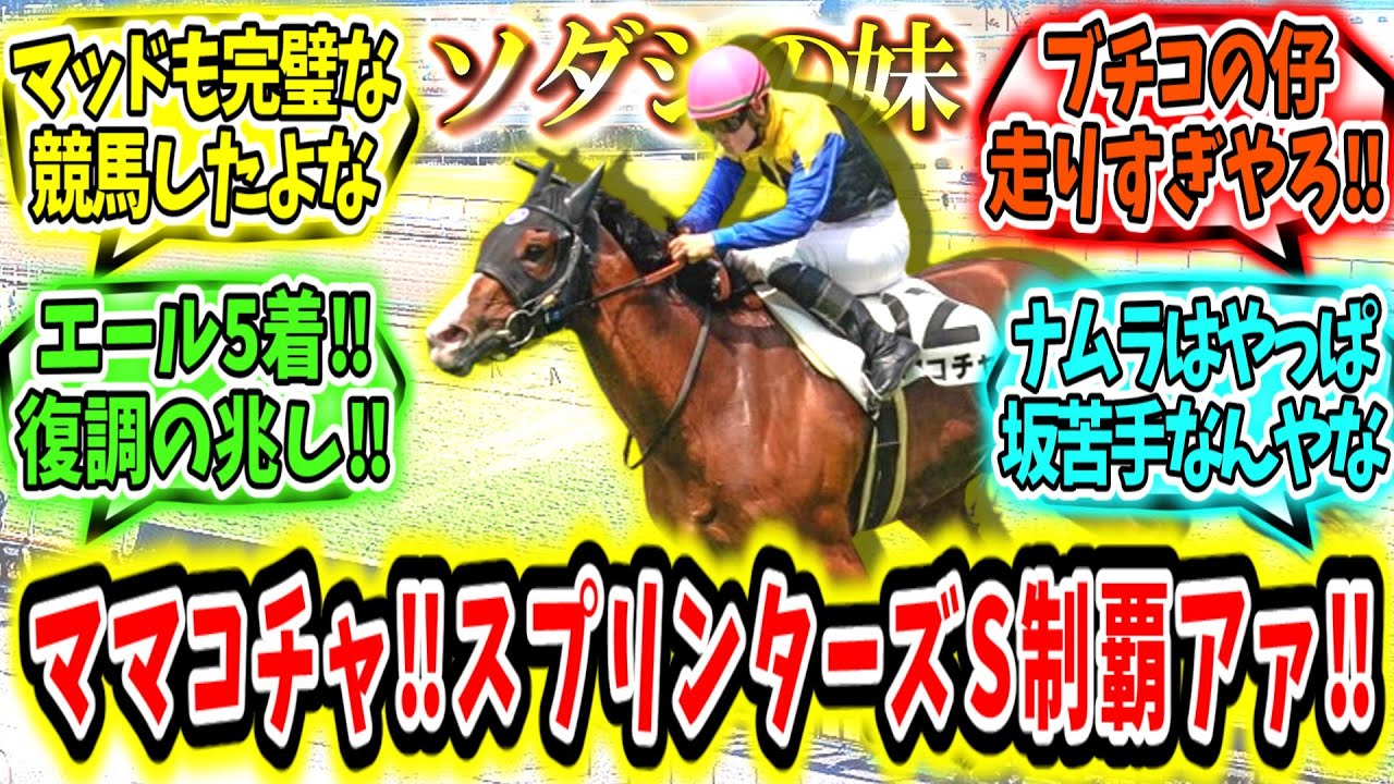 『ソダシの妹ママコチャ‼スプリンターズステークス制覇‼』に対するみんなの反応【競馬の反応集】