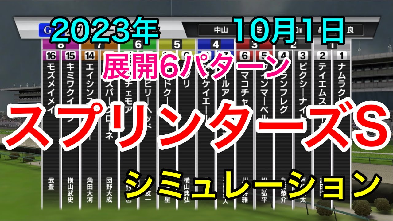 スプリンターズステークス2023 シミュレーション 《展開6パターン》【 競馬 】
