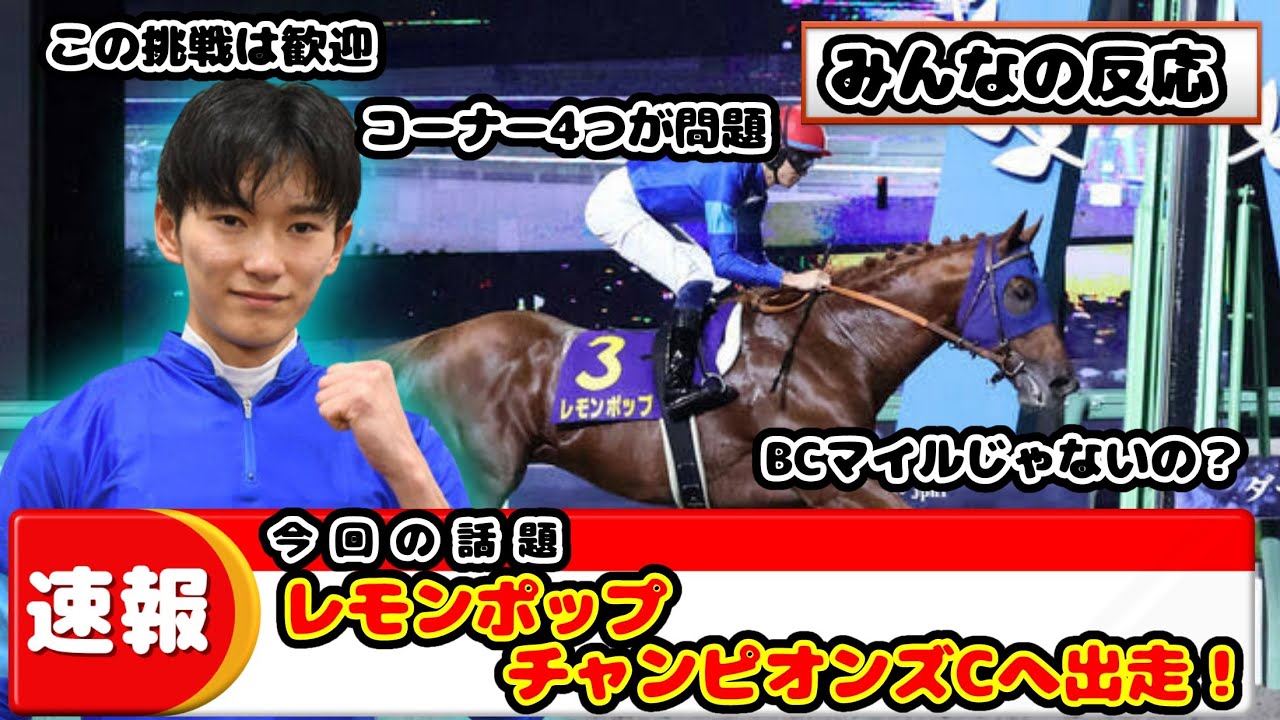 【競馬】レモンポップ 坂井騎手でチャンピオンズカップ出走が話題に！【競馬の反応集】