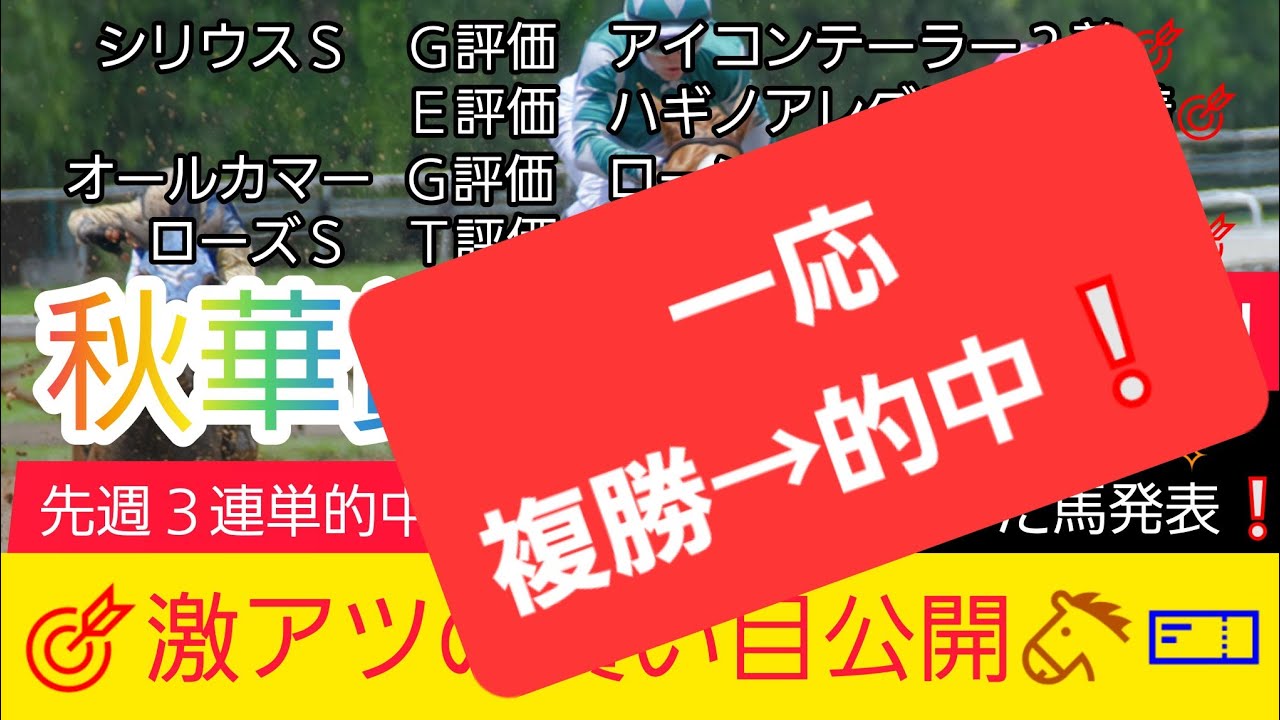 【秋華賞2023】今回も自信あり‼️現在5番人気のアノ馬から勝負します‼️競馬予想❗GET評価を絡めた激アツ馬券を公開🐴🎫‼️