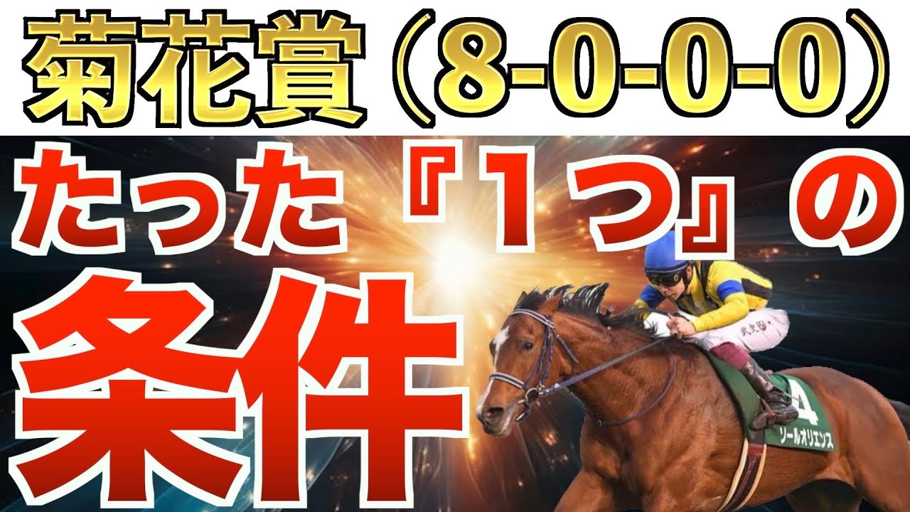 【菊花賞2023】え？これだけでいいの？完全一致の条件は○○な馬！【競馬予想】