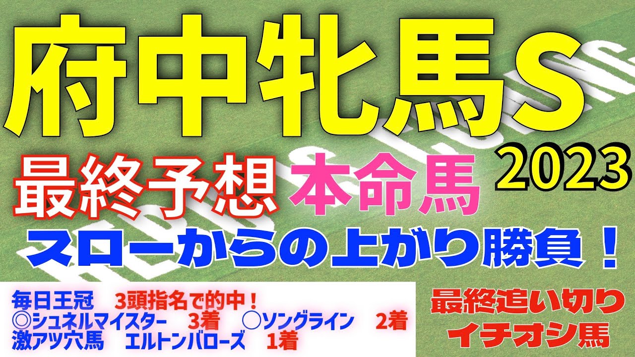 【府中牝馬ステークス2023】最終予想　ルージュスティリア　vs　ディヴィーナ　vs　プレサージュリフト　スローからの上がり勝負！　【競馬予想】