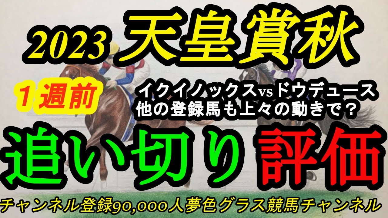 【1週前追い切り評価】2023天皇賞秋！遂にイクイノックスvsドウデュースの再戦！他の登録馬でも仕上がり良好は？
