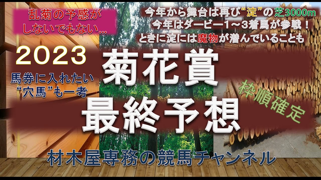 【競馬予想】菊花賞2023　最終予想　乱菊になりそうな気もしないでもない！？　淀には魔物が潜んでいることも…