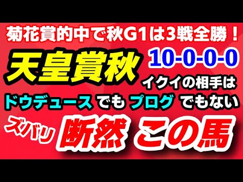 天皇賞秋2023 予想【秋G1は3戦全勝】イクイノックスの相手はドウデュースでもプログノーシスでもなく断然この馬！