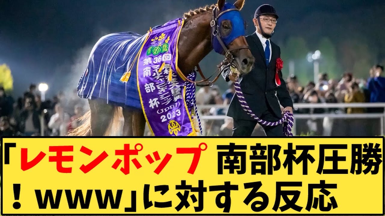 【競馬】「レモンポップ　南部杯圧勝！ｗｗｗ」に対する反応【反応集】