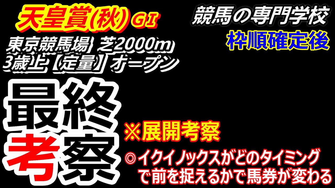 【天皇賞秋2023】 展開考察付き最終考察 馬券の買い方例