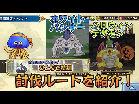 【ドラクエチャンピオンズ】ひとりで特訓のメタスラカップのオススメ討伐ルートを紹介！ホワイトパンサーも含む