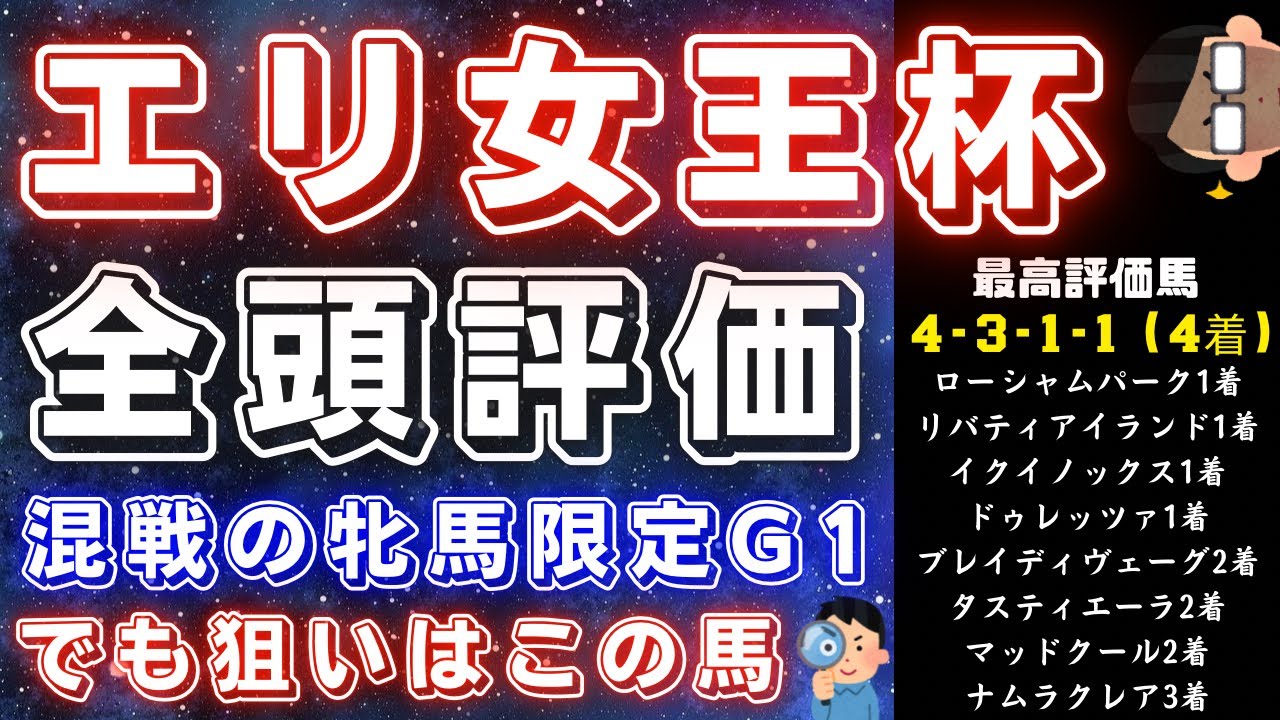 エリザベス女王杯2023【全頭評価】最高評価馬4-3-1-1🔥大混戦だがやはりこの馬が良い✨