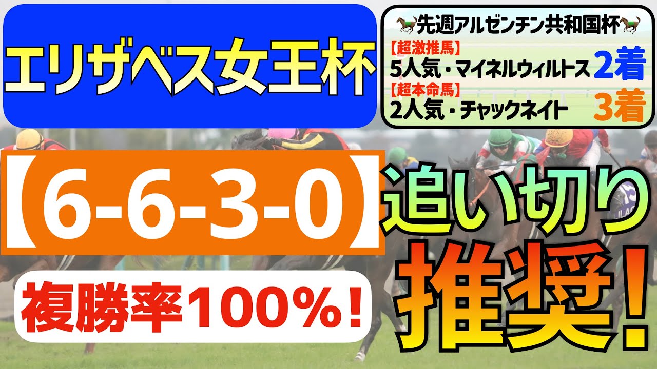 【エリザベス女王杯2023】生涯最高のデキ「6-6-3-0」複勝率100％の激アツデータ発見！先週ＡＲ共和国杯「追い切り推奨②着」「逆転穴馬③着」のダブル的中達成！