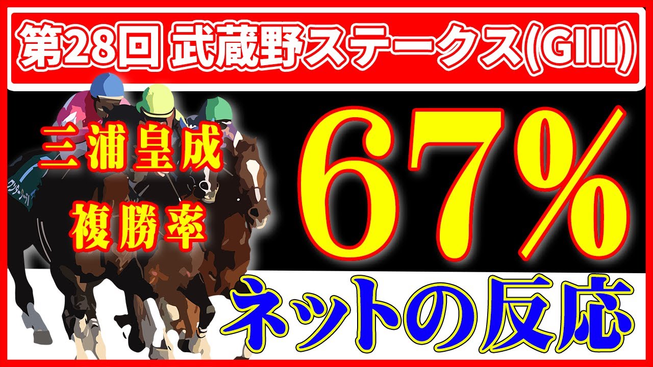 【競馬の反応集】武蔵野ステークス（GⅢ）に好相性が三浦皇成騎手！？過去10年の成績は［2-1-1-2］！！(ネットの反応）（武蔵野ステークス）（秋競馬）（ウマ娘）