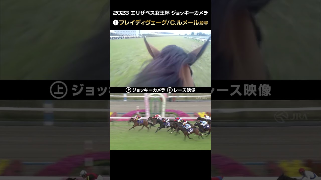 【ジョッキーカメラ×レース映像】2023年エリザベス女王杯 ブレイディヴェーグ  C.ルメール騎手 #shorts ｜JRA公式