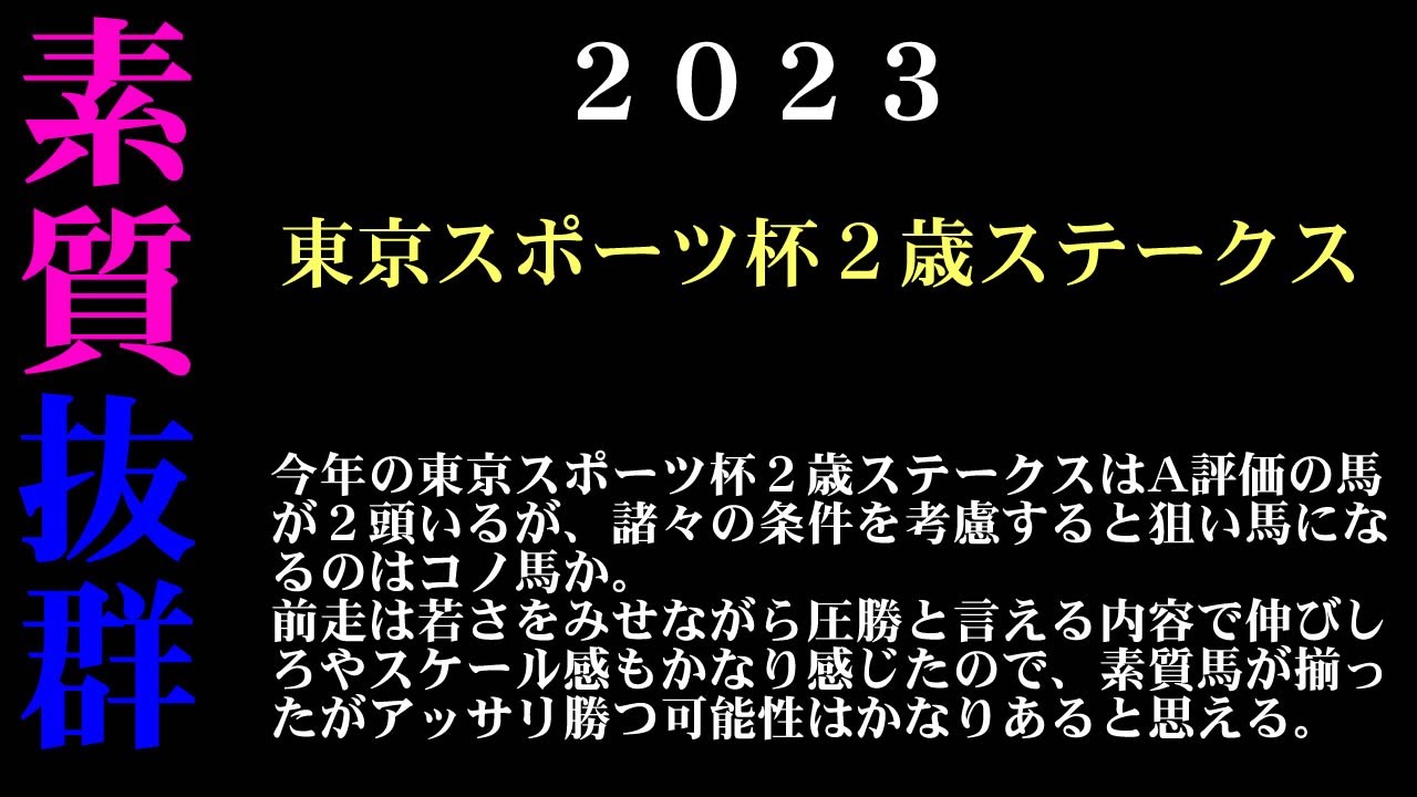 【ゼロ太郎】「東京スポーツ杯２歳ステークス2023」出走予定馬・予想オッズ・人気馬見解