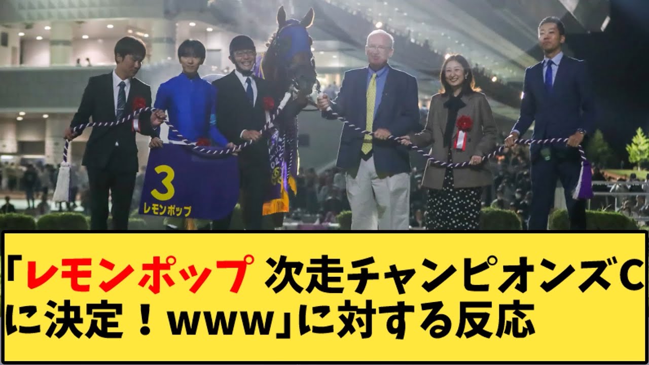 【競馬】「レモンポップ 次走チャンピオンズCに決定ｗｗｗ」に対する反応【反応集】