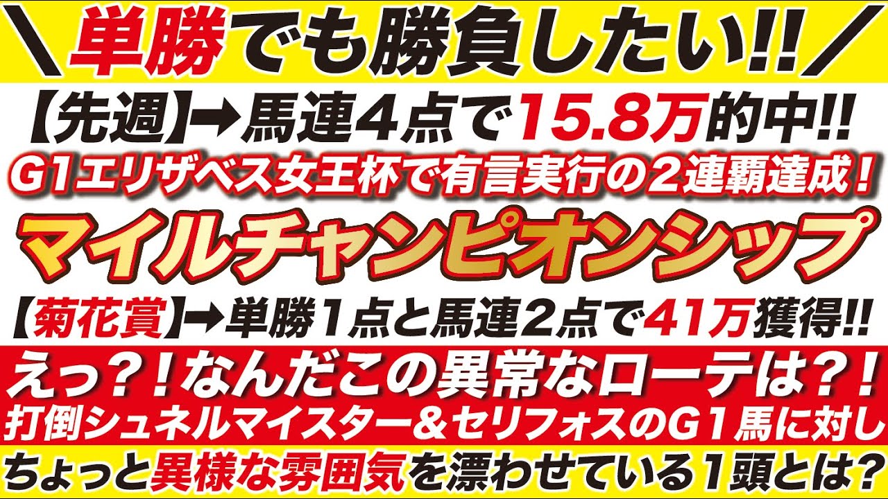 マイルチャンピオンシップ 2023【予想】えっ？！なんだこの異常なローテは？！打倒シュネルマイスター＆セリフォスへ向けて！ちょっと異様な雰囲気を纏っている１頭とは？