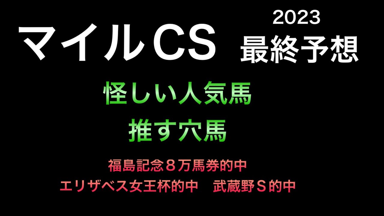 【競馬予想】 マイルチャンピオンシップ  2023  最終予想　マイルCS