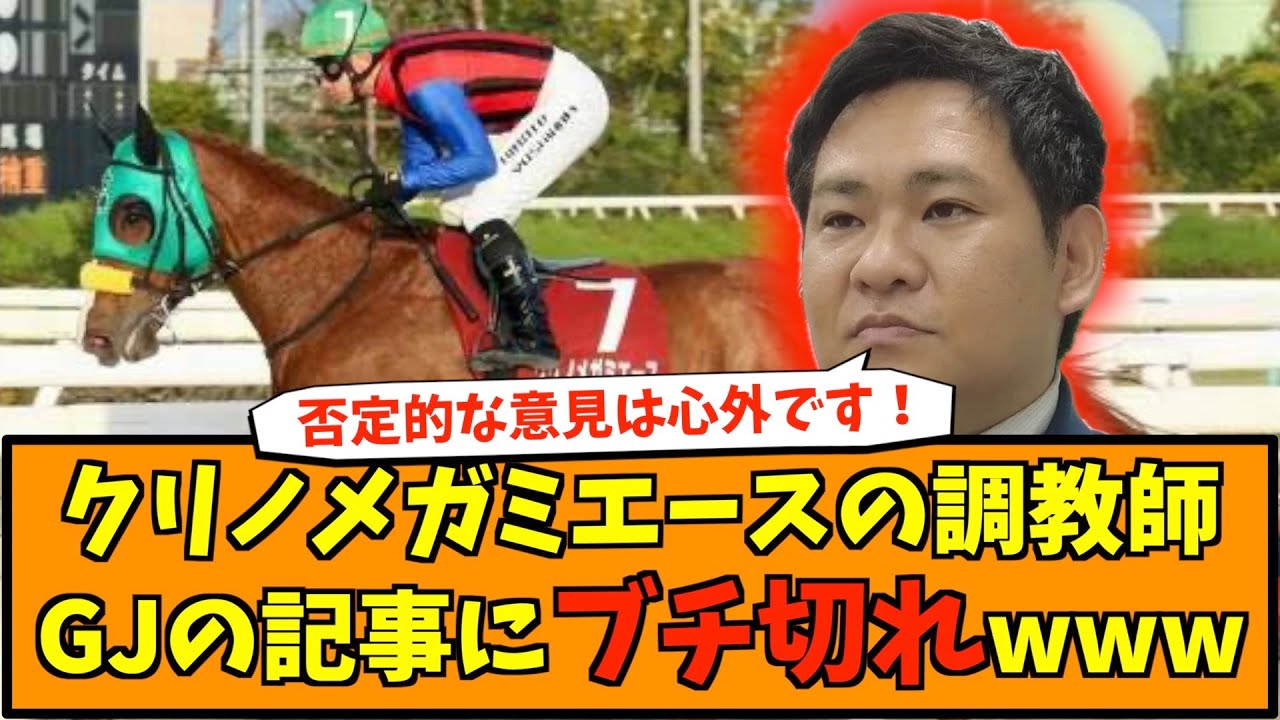 クリノメガミエースの調教師、GJの記事にブチ切れwww