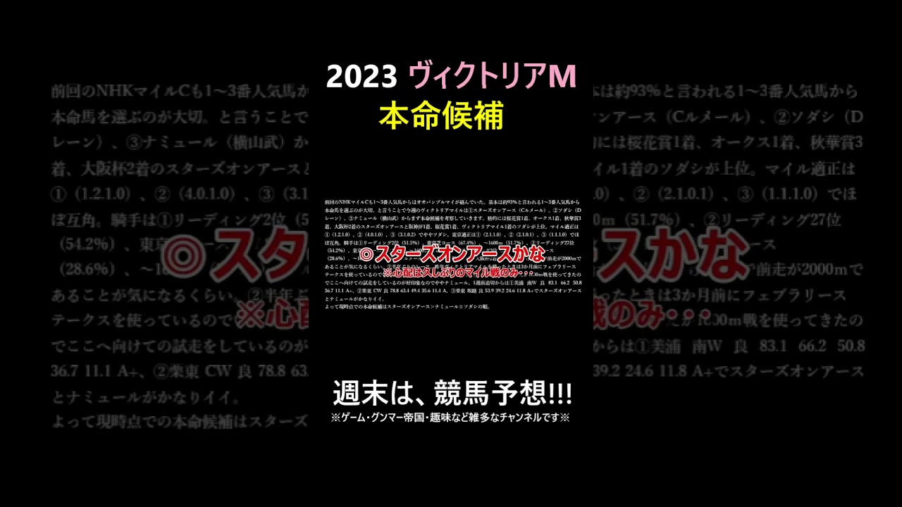 【競馬予想】ヴィクトリアマイル2023本命候補#shorts