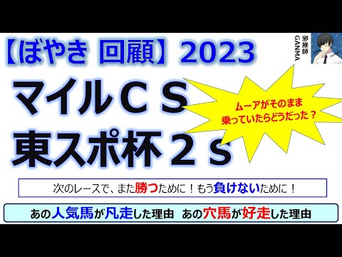 【ぼやき回顧】マイルチャンピオンシップ＆東京スポーツ杯2歳ステークス＜2023＞