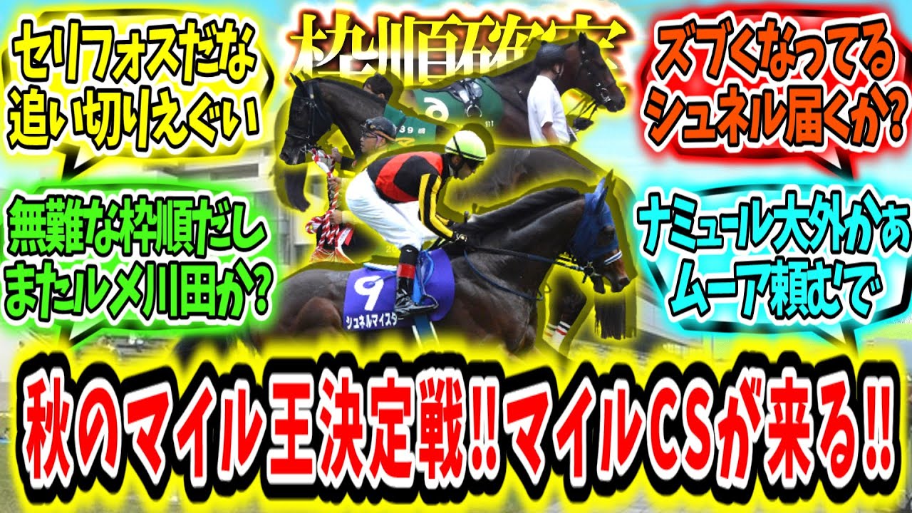 『【枠順確定】秋のマイル王決定戦‼マイルチャンピオンシップが来る‼』に対するみんなの反応【競馬の反応集】