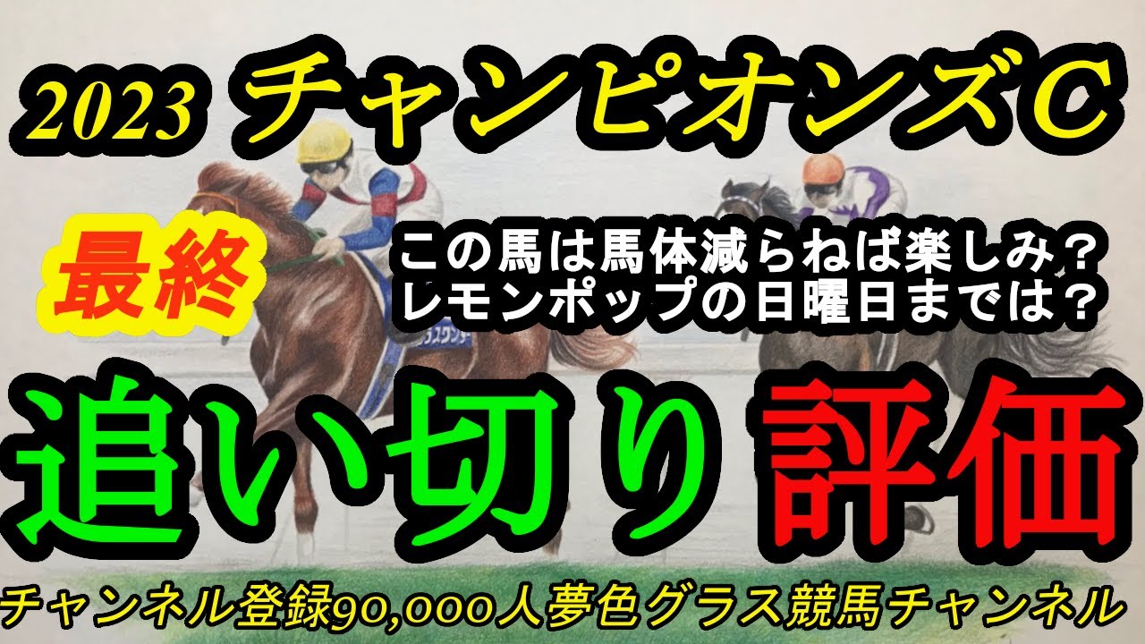 【最終追い切り評価】2023チャンピオンズカップ！この馬は2週連続で目立つ攻め！馬体減られなければ？レモンポップのここまでの過程は？