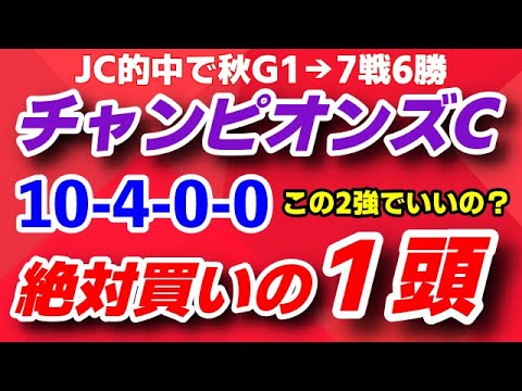 チャンピオンズカップ2023予想【絶対 買いの１頭】10-4-0-0 激アツデータに該当したのは この実力馬！