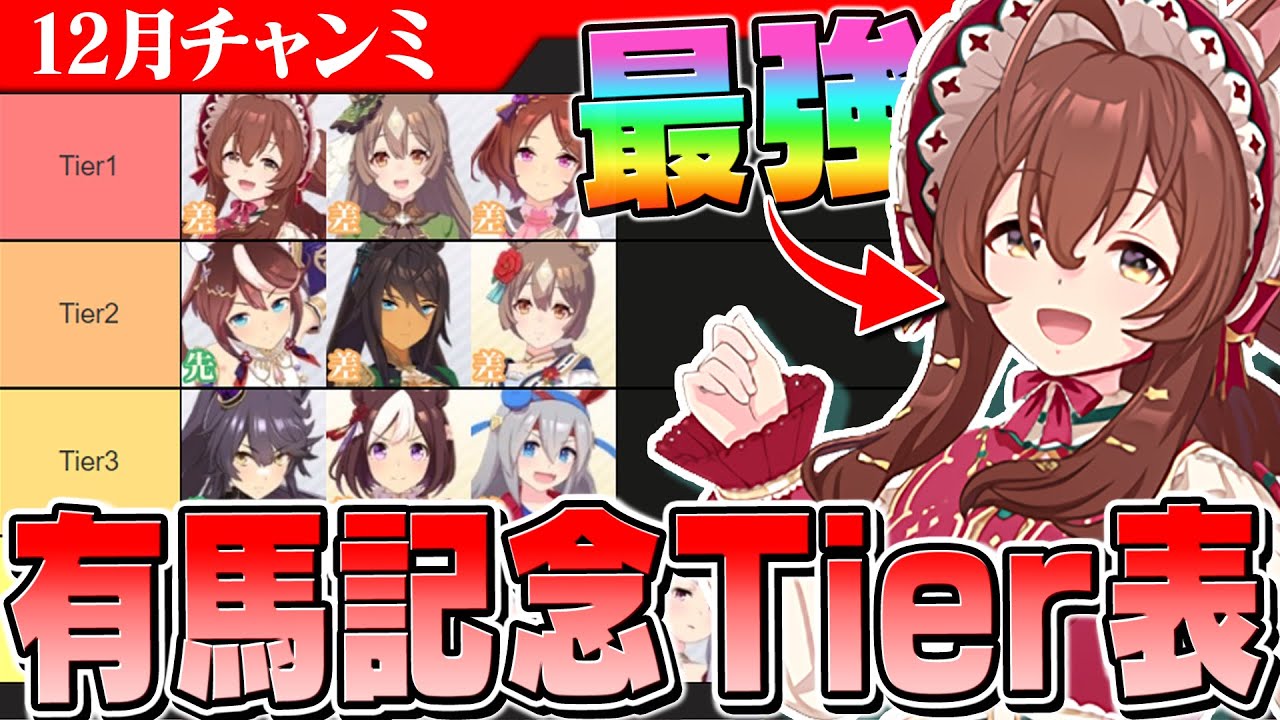【ウマ娘】新登場クリスマスブライトがTier1へ！？12月有馬記念チャンミTierとおすすめキャラ解説