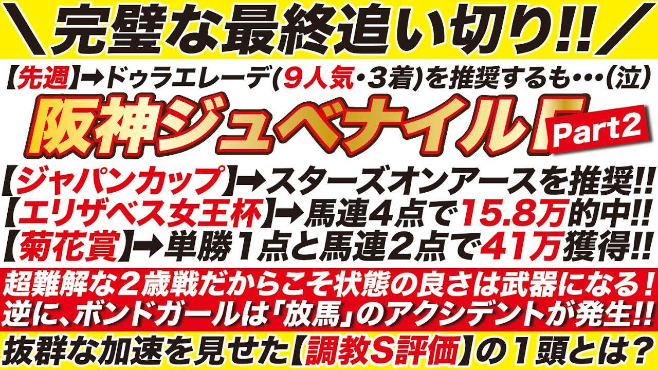 阪神ジュベナイルフィリーズ 2023【予想】超難解な２歳戦だからこそ状態の良さは武器になる！ボンドガール＆サフィラ以外から選んだ！調教S評価の１頭とは？