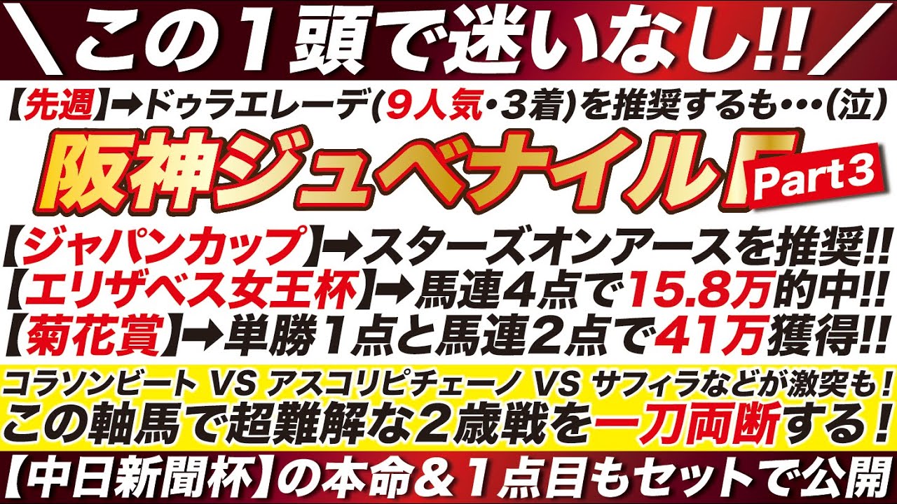 阪神ジュベナイルフィリーズ 2023【予想】コラソンビート VS アスコリピチェーノ VS サフィラなどが激突も！超難解な２歳戦を一刀両断！中日新聞杯もセットで公開！