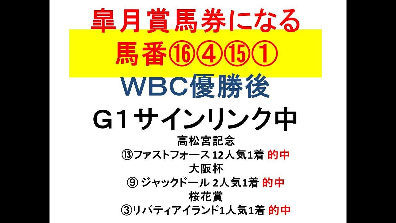 【競馬予想】皐月賞予想2023 WBC優勝と2023年G１リンク発見