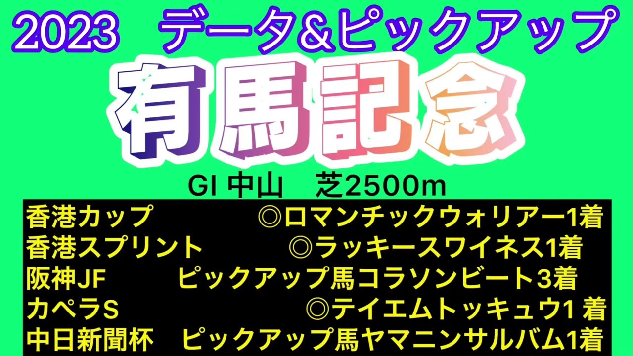 【有馬記念2023　データ&ピックアップ】過去5年間のデータと各馬の戦績からレースとの相性を独自に数値化！