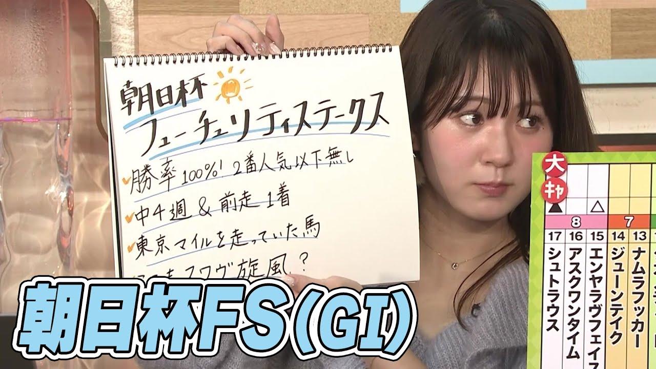 【朝日杯FS】冨田有紀アナのチョイ足しキーワード『勝率100%！2番人気以下なし、東京マイルを走っていた馬』