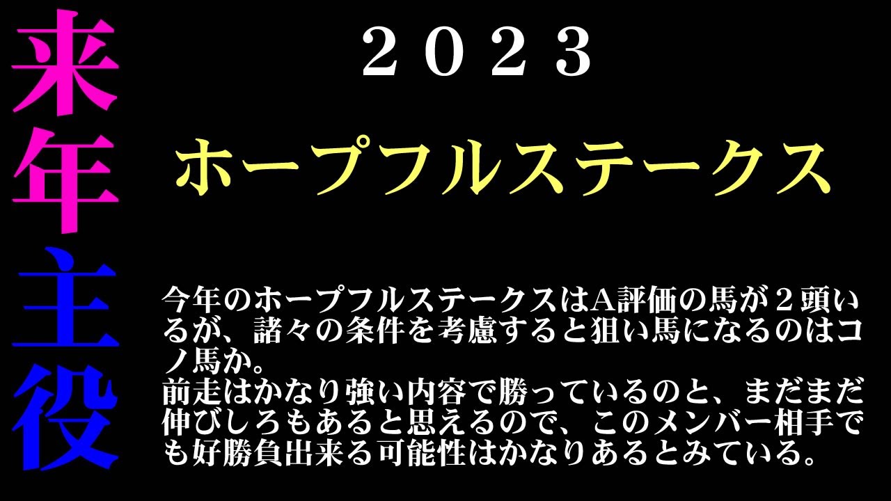 【ゼロ太郎】「ホープフルステークス2023」出走予定馬・予想オッズ・人気馬見解