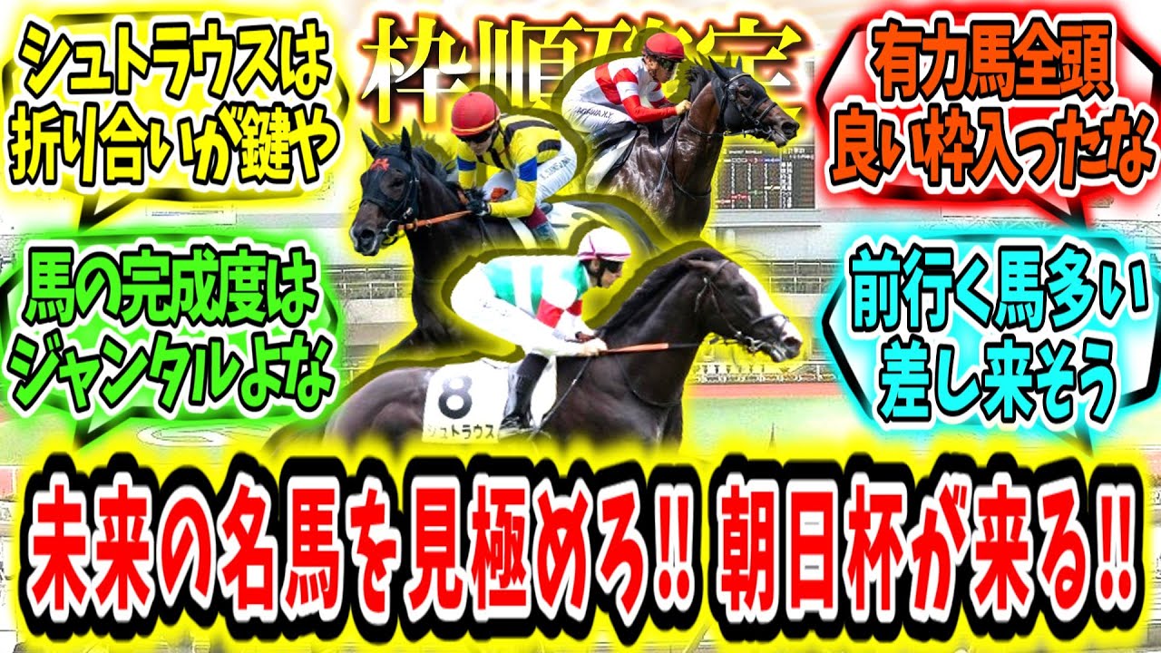 『【枠順確定】未来の名馬を見極めろ‼朝日杯FSが来る‼』に対するみんなの反応【競馬の反応集】