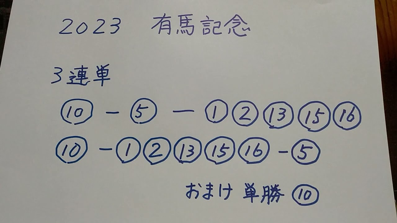 僕の買い目 2023 競馬 有馬記念 中山競馬場
