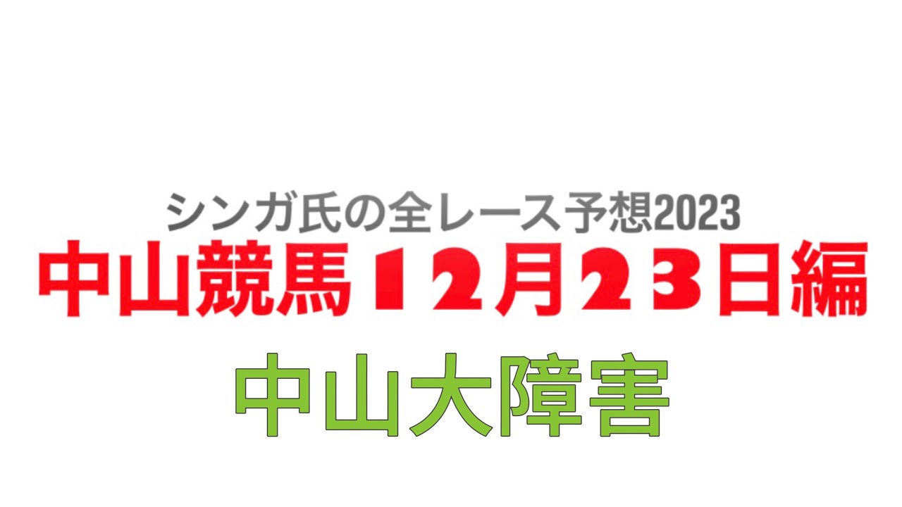 12月23日中山競馬【全レース予想】2023中山大障害