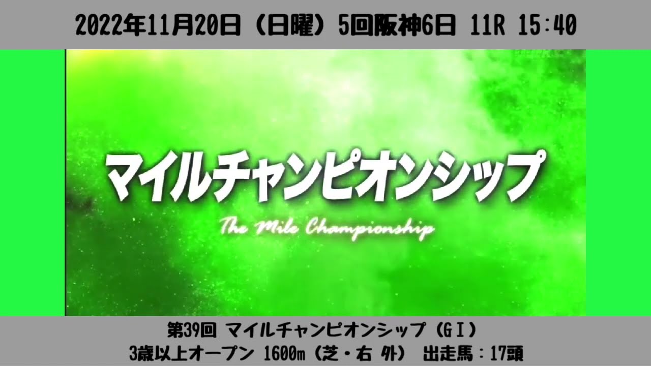 【レース前VTR】第39回 マイルチャンピオンシップ（GⅠ）［2022/11/20 阪神11R］