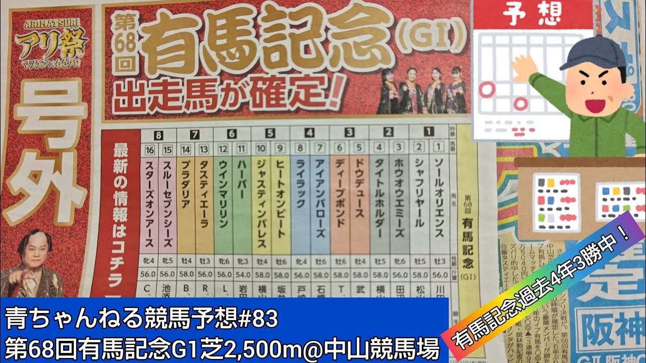【競馬予想#83】2023年12月24日第68回有馬記念G1芝2,500m@中山競馬場