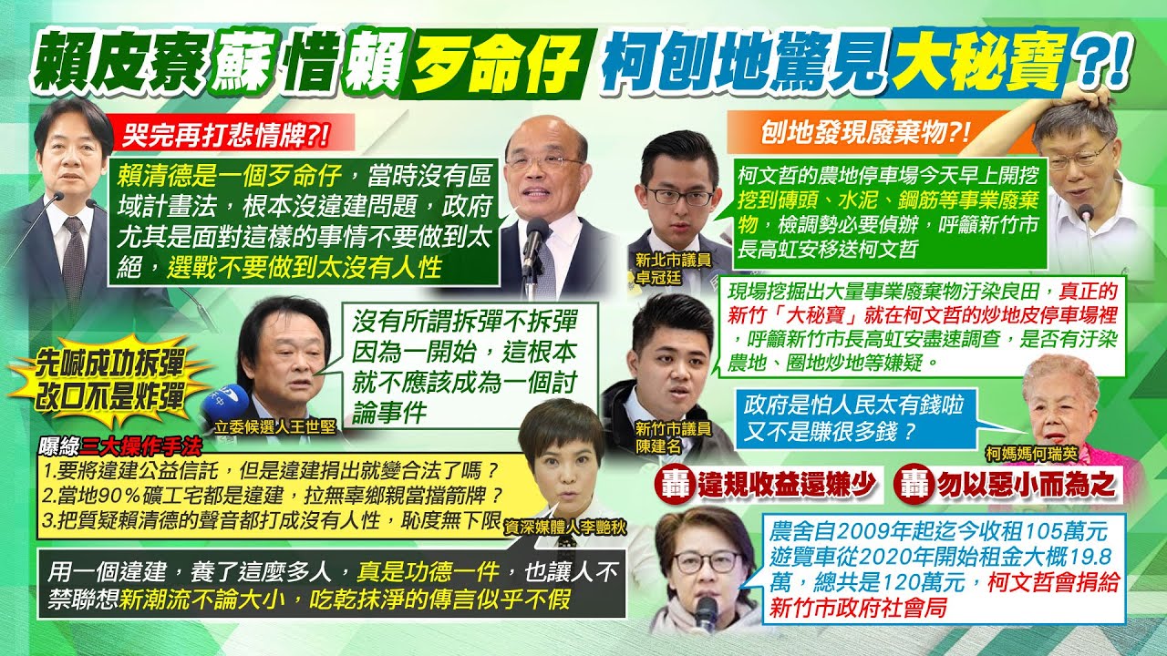 【每日必看】拆彈賴皮寮!哭完再打悲情牌? 蘇貞昌喊"賴清德歹命仔"｜柯文哲農地停車場挖呀挖出"大秘寶"? 20231222