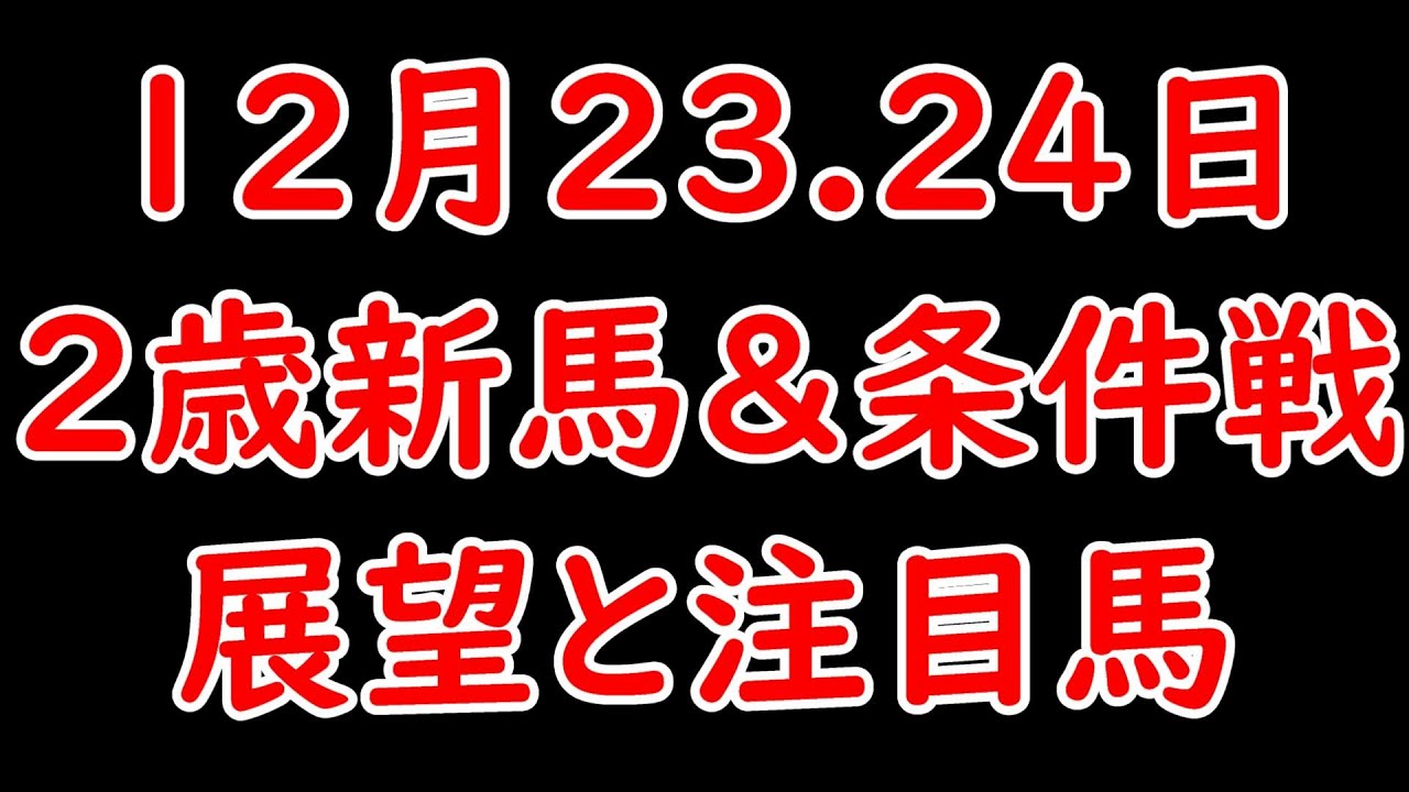 12月23.24日注目新馬戦＆2歳条件戦 展望と注目馬 最後の大物はいるか！？【POG23-24】