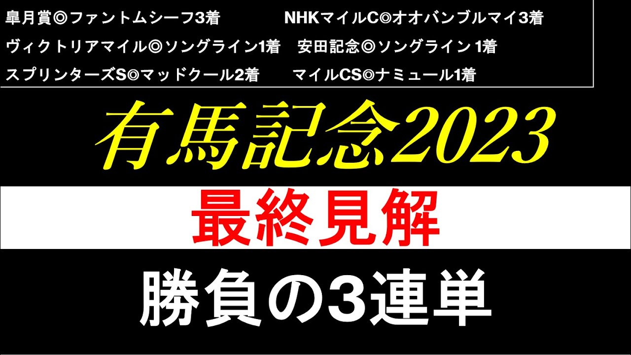 【有馬記念2023】最終見解 自信の本命馬で勝負の3連単！！！
