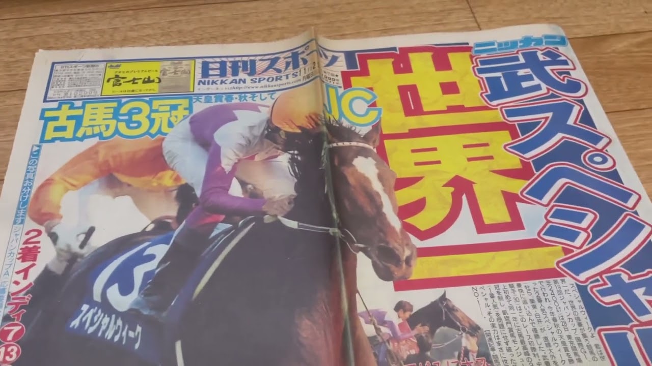 思い出のレースを新聞で振り返る😂🐴＃競馬#犬のいる暮らし #jra